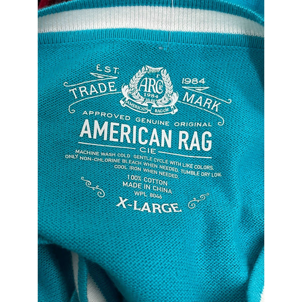 American Rag Mens Teal Long Sleeve V-Neck Shirt Relaxed Fit Sz XL- New