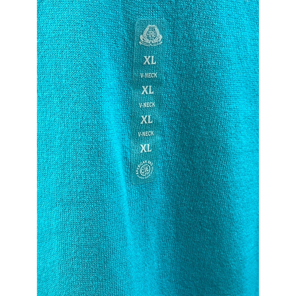 American Rag Mens Teal Long Sleeve V-Neck Shirt Relaxed Fit Sz XL- New