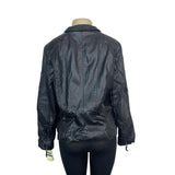 Lucky Brand Womens Black Foux Leather Jacket With Quilted Accents Sz XL - New