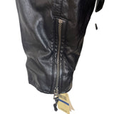 Lucky Brand Womens Black Foux Leather Jacket With Quilted Accents Sz XL - New