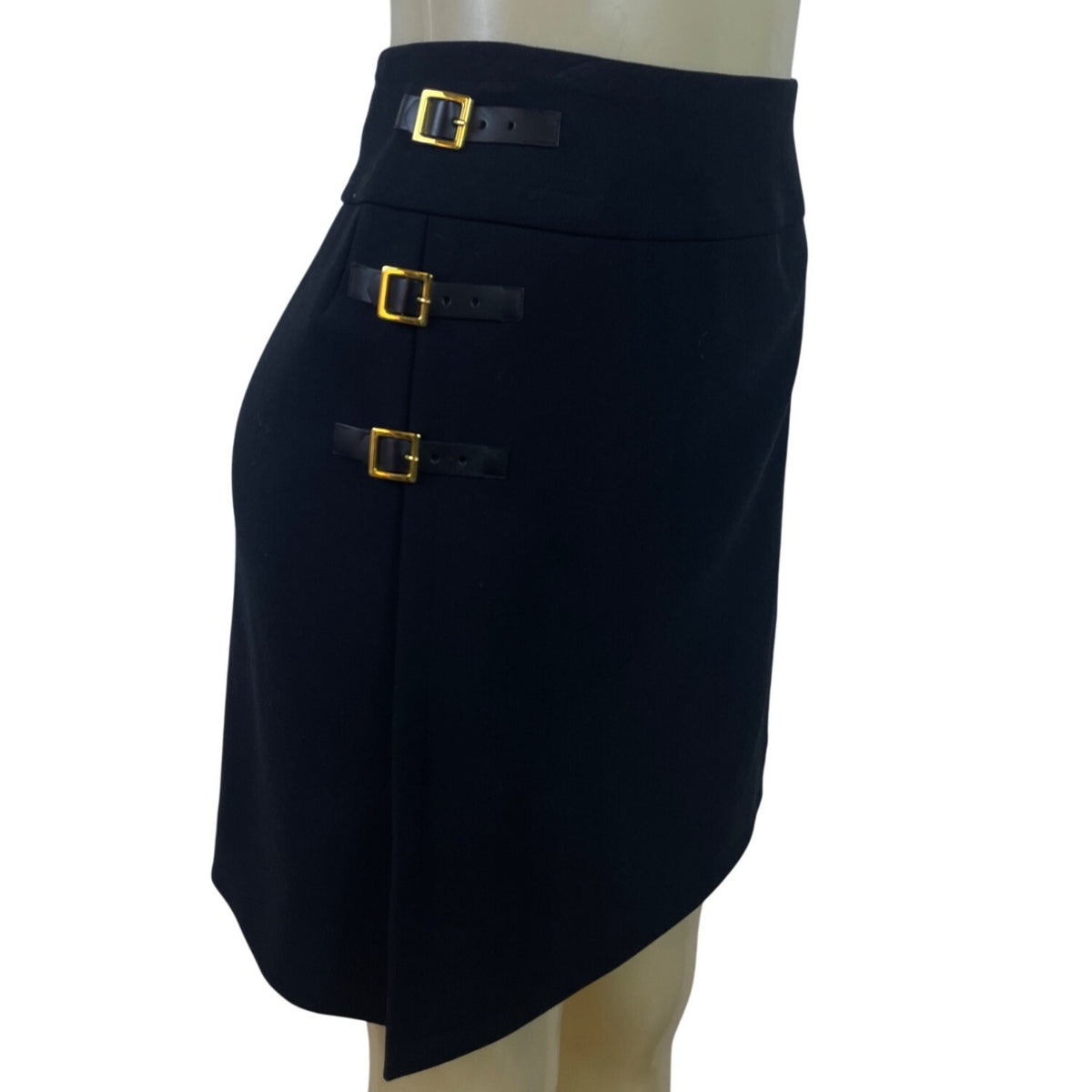 Etcetera Women’s Black Buckle Accent Mini Skirt Size 6