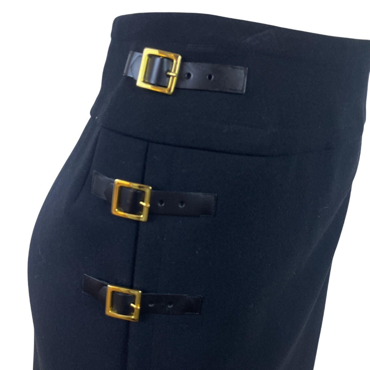 Etcetera Women’s Black Buckle Accent Mini Skirt Size 6