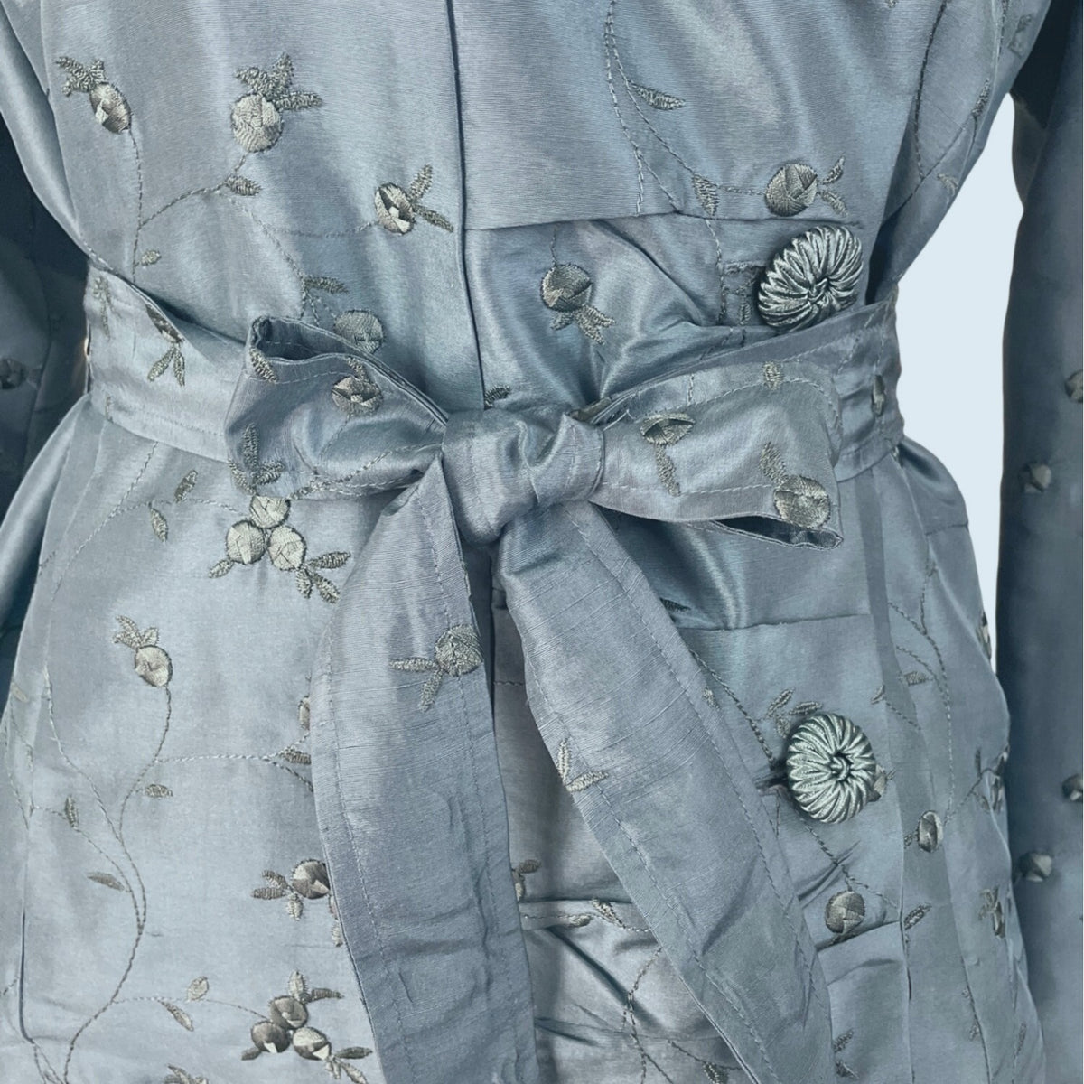 Vintage Keke Collection Women’s Teal Floral Embroidered Wrap Jacket Sz M - New