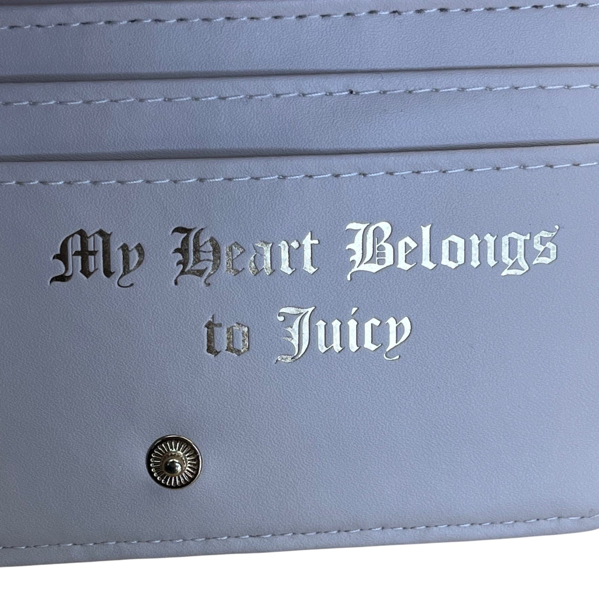 Juicy Couture Embossed Zip-Around With Heart Charm & Snap Closure Wallet Sz M
