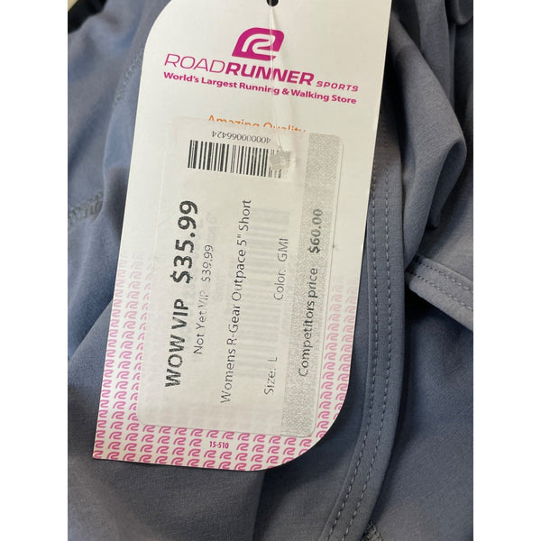Road Runner Women's R Gear Blue Grey Running Shorts Pants Sz L