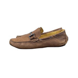 Mercanti Fiorentini Mens Cognac Brown Leather Moccasin Driver Loafers Size 13M