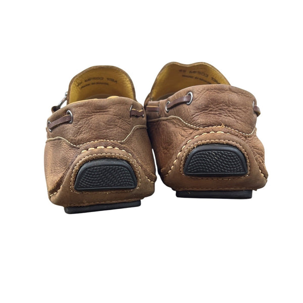 Mercanti Fiorentini Mens Cognac Brown Leather Moccasin Driver Loafers Size 13M