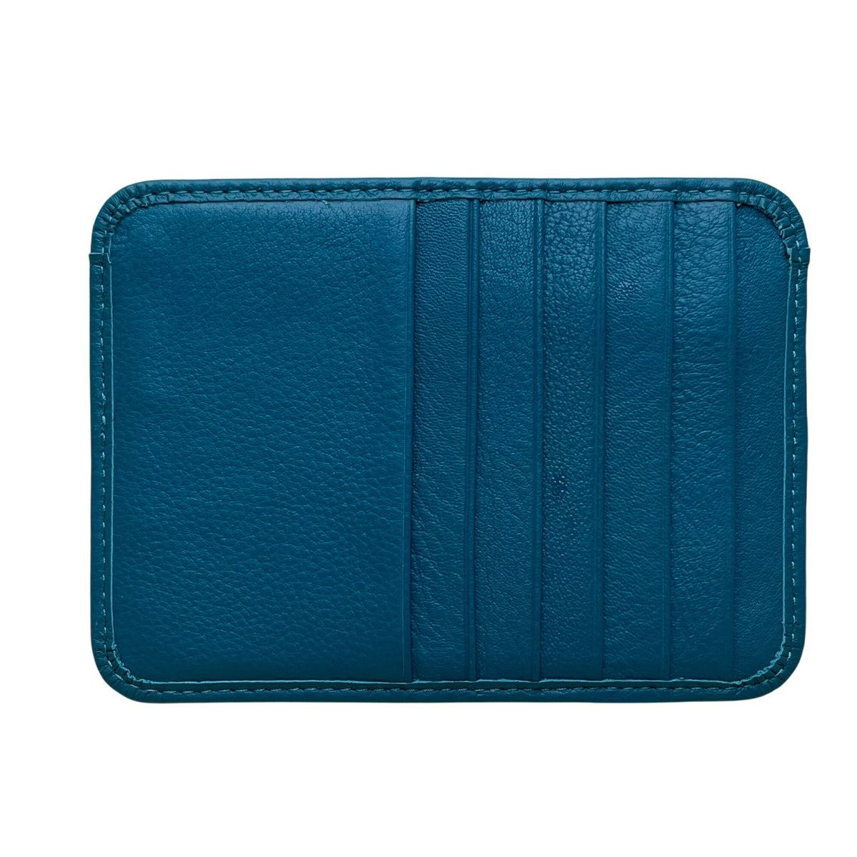 Lodis Women’s Teal Leather RFID Slim Wallet Card Holder With Zipper Pocket