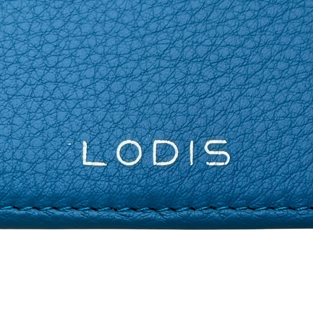 Lodis Women’s Teal Leather RFID Slim Wallet Card Holder With Zipper Pocket