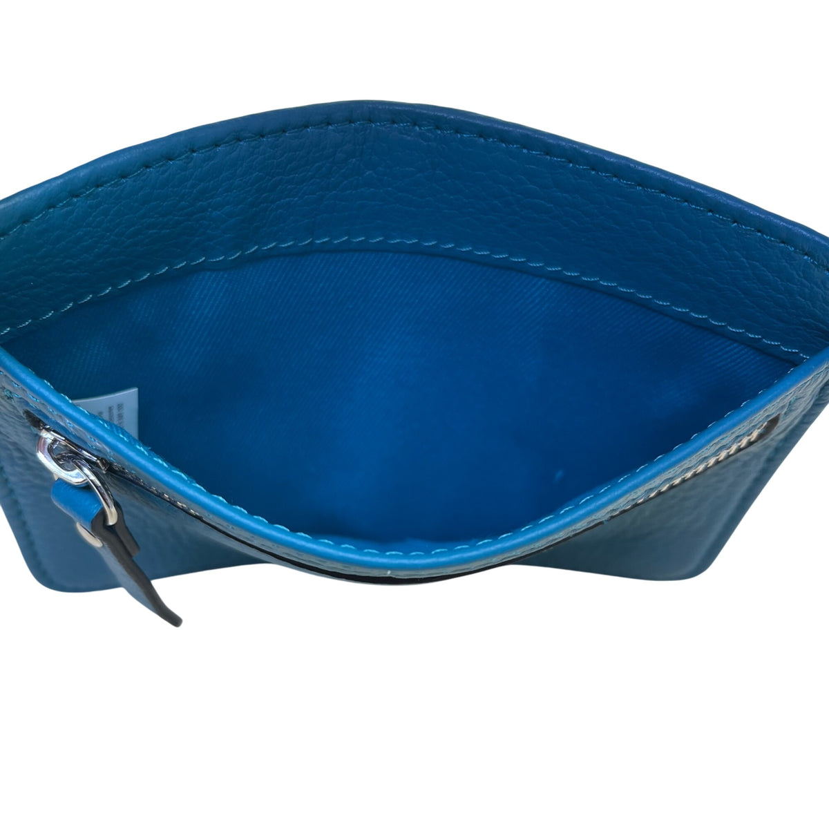 Lodis Women’s Teal Leather RFID Slim Wallet Card Holder With Zipper Pocket