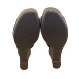 Franco Sarto Women’s Perforated Leather Wedge Sandals With Cork Heel Size 8.5M