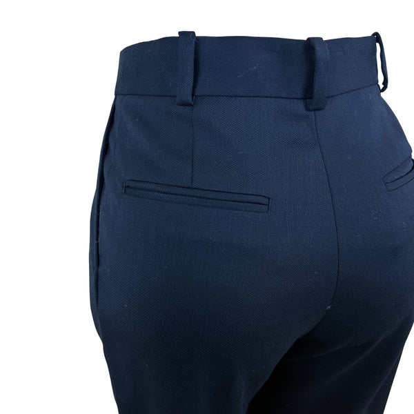 Cos Womens Black Polyester & Wool Blend Pleated High-Waist Trousers Size 2