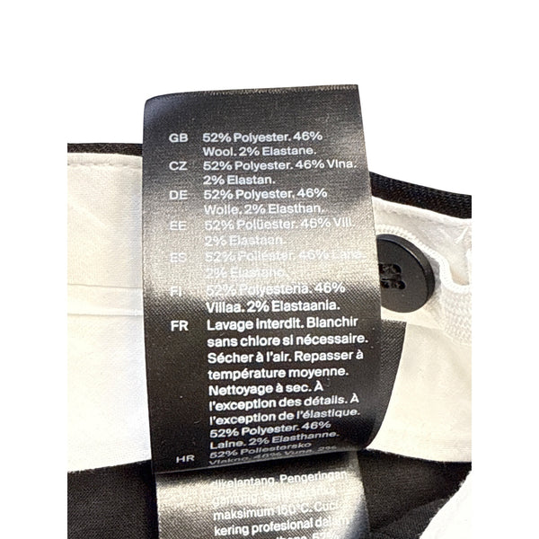 Cos Womens Black Polyester & Wool Blend Pleated High-Waist Trousers Size 2