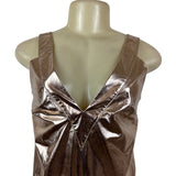Mare Mare x Anthropologie Metallic Bronze Mini Dress With Flared Hem Sz XXS