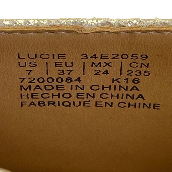 Calvin Klein Women’s Sand Lucie Prlzd Glsy Stingray Stiletto Heel Size 7M
