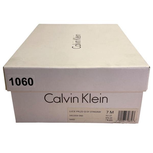 Calvin Klein Women’s Sand Lucie Prlzd Glsy Stingray Stiletto Heel Size 7M