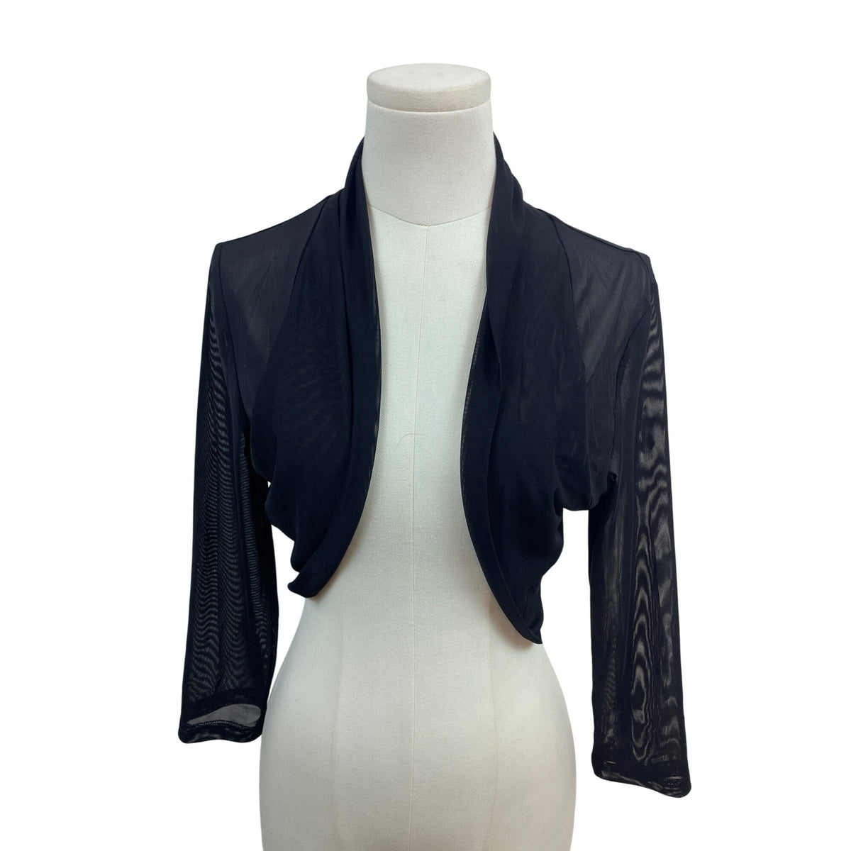 Allegra K Women’s Black 3/4 Sleeve Shrug Bolero Cardigan Stretchy Sz M - New