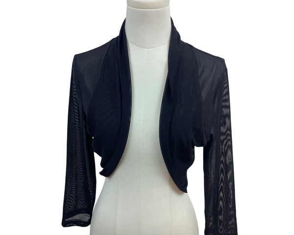 Allegra K Women’s Black 3/4 Sleeve Shrug Bolero Cardigan Stretchy Sz M - New
