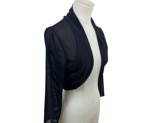 Allegra K Women’s Black 3/4 Sleeve Shrug Bolero Cardigan Stretchy Sz M - New