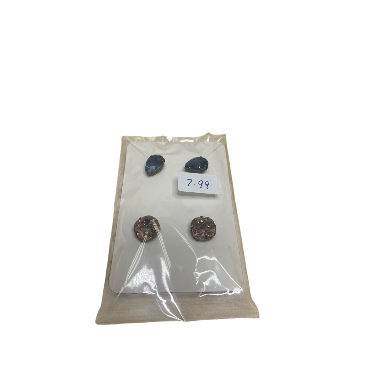 Set Of 4 Crystal Stud Earrings Womens Statement Jewelry Clear & Sparkling Gemstones