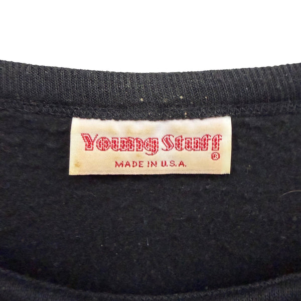 Young Stuff Womens Black Multicolor Cotton Sweatshirt Geometric Design Vintage OS