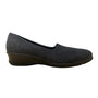 Ecco Womens Black-White Fabric & Leather Felicia Slip-On Wedge Shoes Sz 8-8.5 US