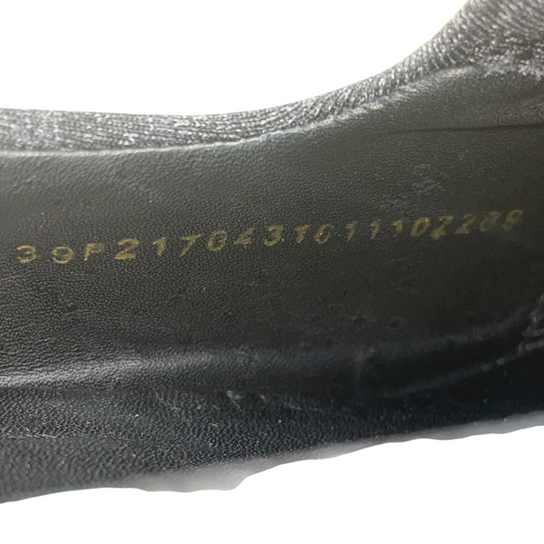 Ecco Womens Black-White Fabric & Leather Felicia Slip-On Wedge Shoes Sz 8-8.5 US