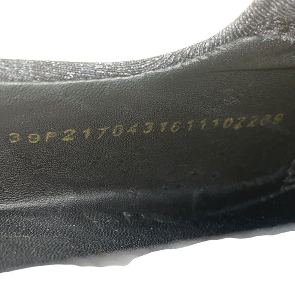 Ecco Womens Black-White Fabric & Leather Felicia Slip-On Wedge Shoes Sz 8-8.5 US