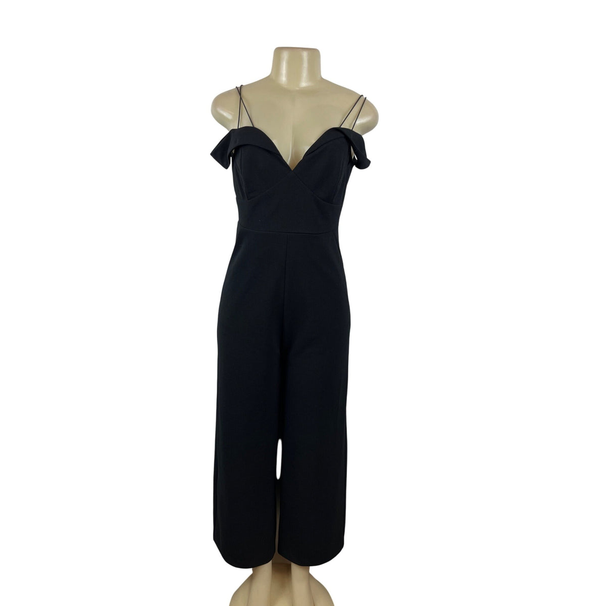 Scarilet Rocks Black Off-Shoulder Jumpsuit With Spaghetti Straps Sz 12