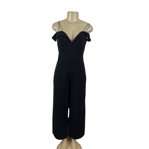 Scarilet Rocks Black Off-Shoulder Jumpsuit With Spaghetti Straps Sz 12