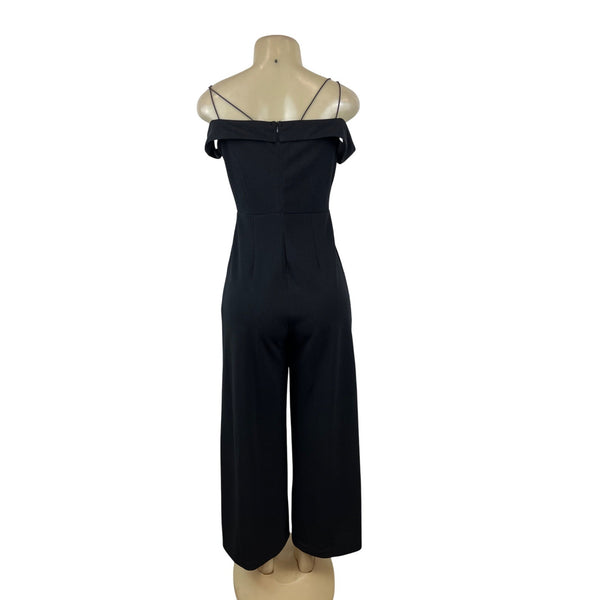 Scarilet Rocks Black Off-Shoulder Jumpsuit With Spaghetti Straps Sz 12