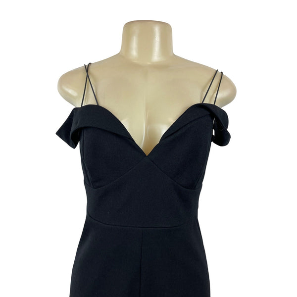 Scarilet Rocks Black Off-Shoulder Jumpsuit With Spaghetti Straps Sz 12