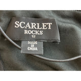 Scarilet Rocks Black Off-Shoulder Jumpsuit With Spaghetti Straps Sz 12