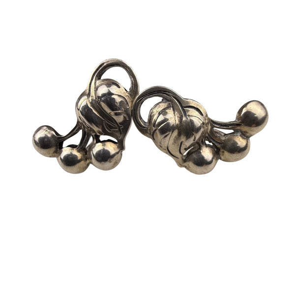 Kalo Sterling Silver Womens Floral Clip Screw On Earrings Handcrafted Intricate Design