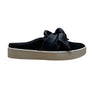 Spenco Womens Black Suede & Faux Leather Bow Comfort Slip-On Mule 6.5B - New