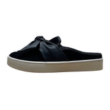 Spenco Womens Black Suede & Faux Leather Bow Comfort Slip-On Mule 6.5B - New