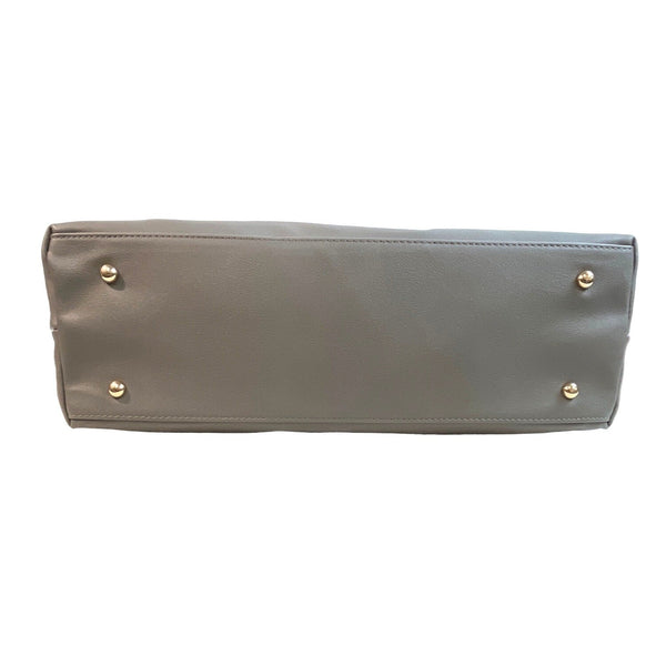 XB Bags Women's Grey Keylace Detachable Laptop Holder Shoulder Tote Bag Sz L