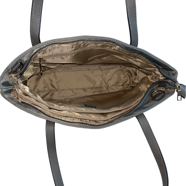 XB Bags Women's Grey Keylace Detachable Laptop Holder Shoulder Tote Bag Sz L