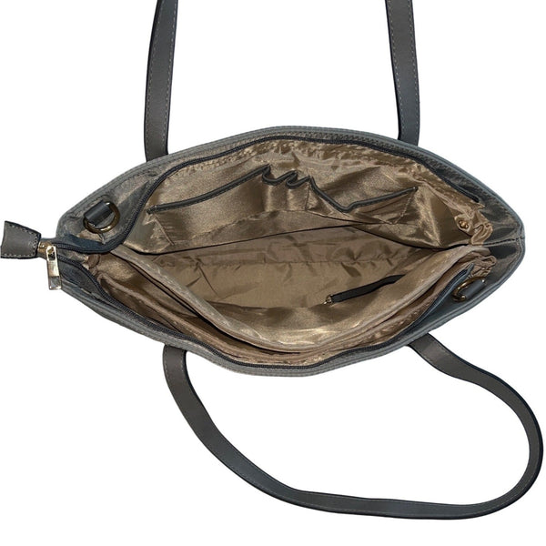 XB Bags Women's Grey Keylace Detachable Laptop Holder Shoulder Tote Bag Sz L