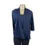 Eileen Fisher Navy Rayon Stretch Tank Top & Cropped Sleeve Sweater Set XS
