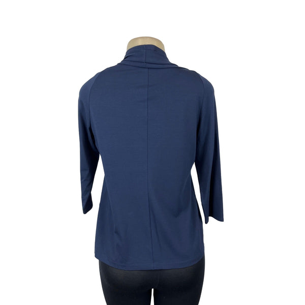 Eileen Fisher Navy Rayon Stretch Tank Top & Cropped Sleeve Sweater Set XS