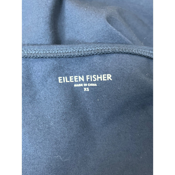 Eileen Fisher Navy Rayon Stretch Tank Top & Cropped Sleeve Sweater Set XS