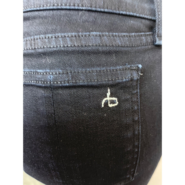 Rag & Bone Women's Black Skinny Jeans with Front Zipper and Button Sz 28
