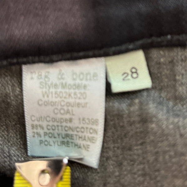 Rag & Bone Women's Black Skinny Jeans with Front Zipper and Button Sz 28