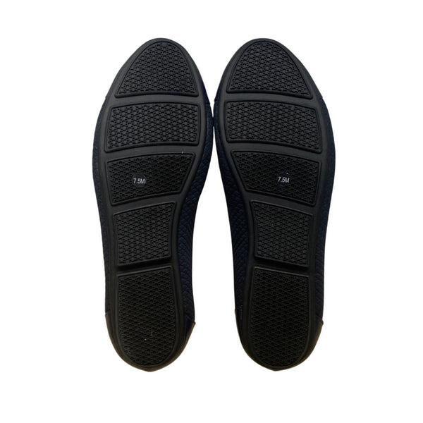 Alfani Womens Navy Quilted Fabric Patent Toe Cap Slip-On Tavii Flats Sz 7.5M