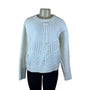 White+Warren Womens White Cotton Polyamide Cable Knit Sweater Cozy Size L