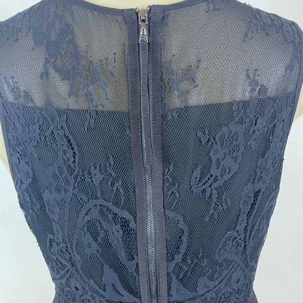 Leifsdottir Womens Blue/Green Floral Lace-Top Sheath Dress Size 6