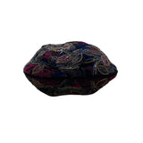 Hashimoto Women’s Floral Beaded Velvet Drawstring Rope Strap Pouch Bag Sz S