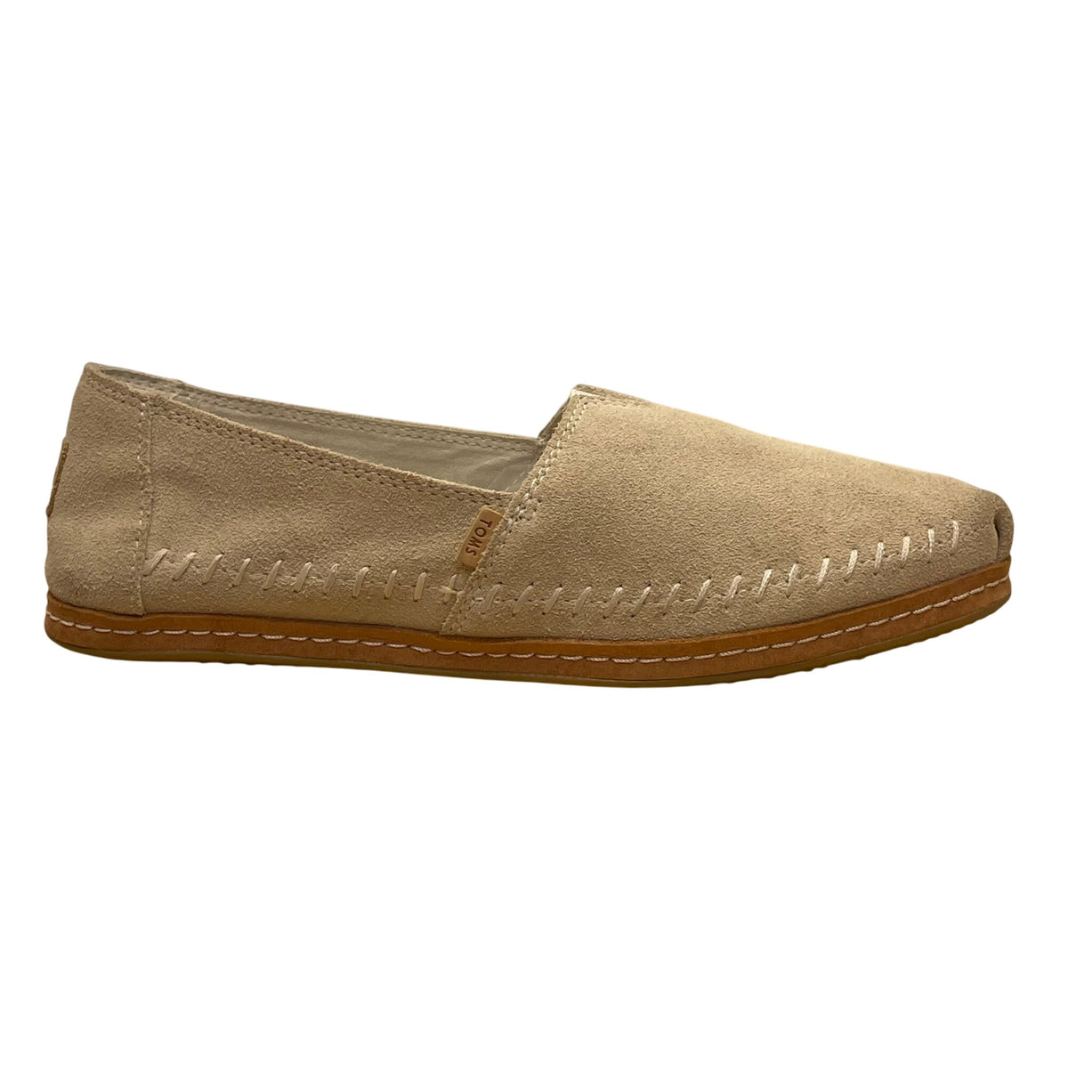 Toms Women’s Grey Suede Comfortable Stitch Detail Slip-On Flats Size 8.5