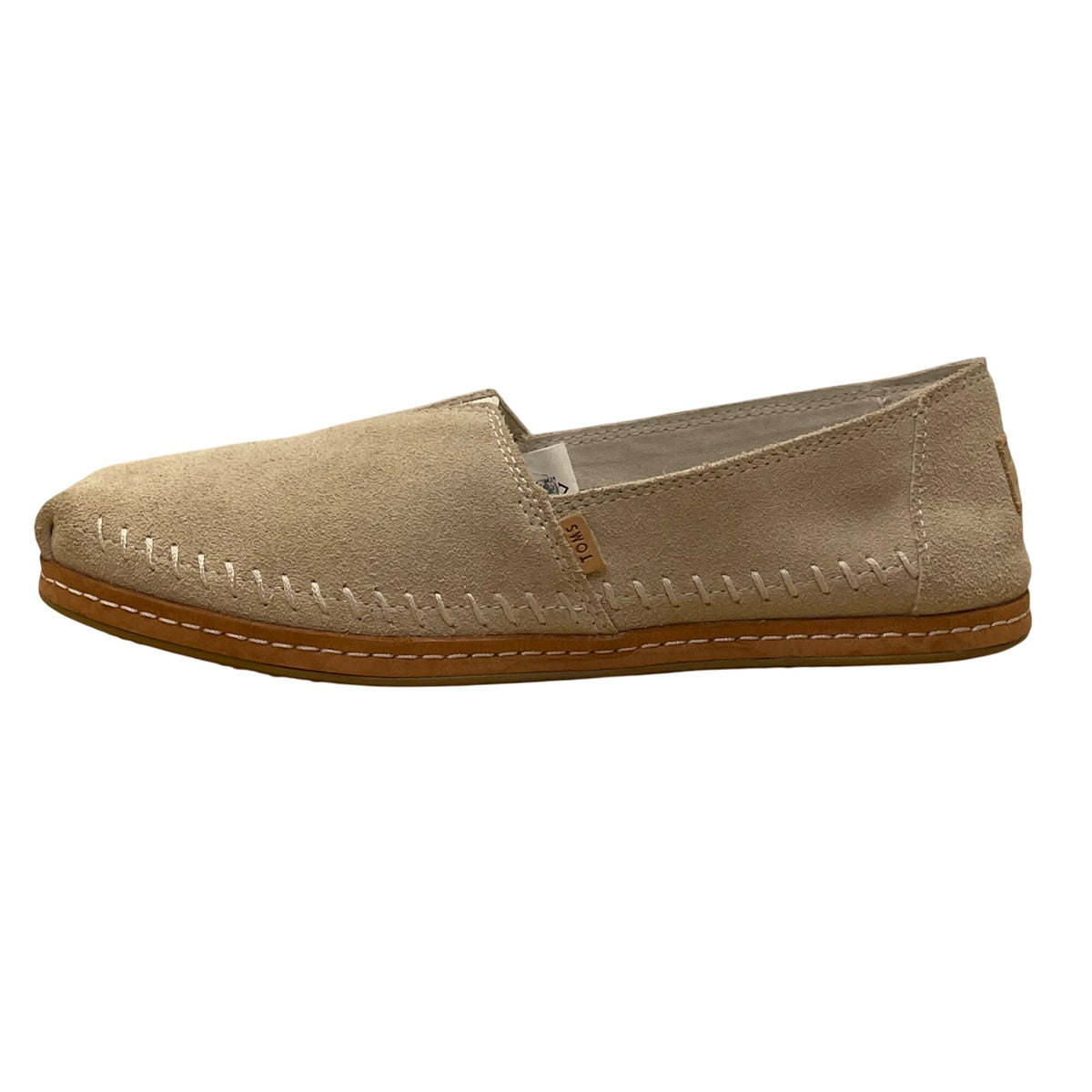 Toms Women’s Grey Suede Comfortable Stitch Detail Slip-On Flats Size 8.5